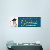 Elegant blauw en goud 2021 afstuderen Photo Banner (Beurs)
