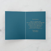 Elegant blauw en goud 40e verjaardag kaart (Binnen)