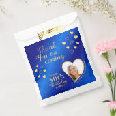 Elegant blauw en goud 50e verjaardag bedankzakje (Gezegeld)