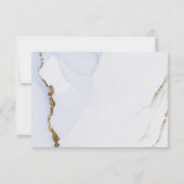 Elegant Blauw en Goud Abstract Ontwerp Bruiloft RS RSVP Kaartje (Achterkant)