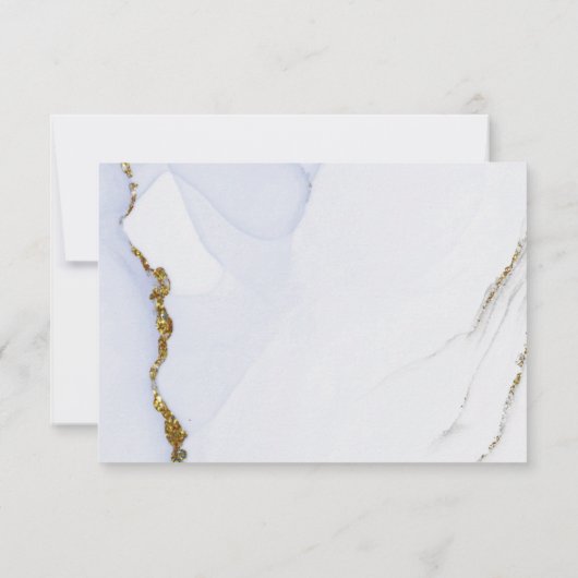 Elegant Blauw en Goud Abstract Ontwerp Bruiloft RS RSVP Kaartje (Achterkant)