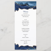 Elegant blauw en goud agaat menu (Voorkant)