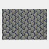 Elegant blauw en goud Art Deco Patroon Inpakpapier Vel (Voorkant)