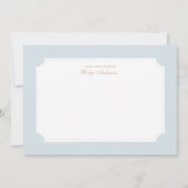 Elegant blauw en goud Baby shower bedankkaart (Voorkant)