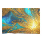 Elegant Blauw en Goud Burst Kussen Hoesje Kussensloop (Voorkant)