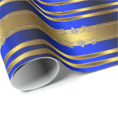 Elegant blauw en goud cadeaupapier (Rol Hoek)