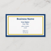 Elegant Blauw en Goud Generiek Visitekaartje (Voorkant)