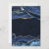 Elegant Blauw en Goud Glitter Agaat Sweet 16 Kaart (Achterkant)