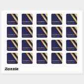 Elegant blauw en goud Joods Een Freilichen Poerim Vierkante Sticker (Vel)