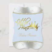 Elegant blauw en goud Little Prince Baby shower Kaart (Voorkant)