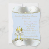 Elegant blauw en goud Little Prince Baby shower Kaart (Achterkant)