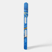 Elegant blauw en goud marmer Case-Mate iPhone case (Achterkant / Rechts)