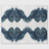 Elegant blauw en goud marmer luxe inpakpapier (Vlak)