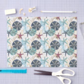 Elegant blauw en goud oceaan schatten patroon tissuepapier (Craft)