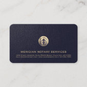 Elegant Blauw en Goud Professionele Notaris Openba Visitekaartje (Voorkant)