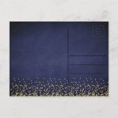 Elegant Blauw en Goud Save the Date Briefkaarten (Achterkant)