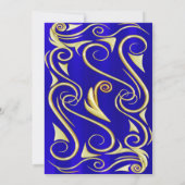 Elegant Blauw en Goud Typografie Sweet 16 Kaart (Achterkant)
