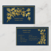 Elegant blauw en goud Visitekaartje (Voorkant / Achterkant)