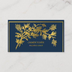 Elegant blauw en goud Visitekaartje
