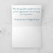 Elegant blauw en goud wintervogel ontwerp kaart (Binnen)