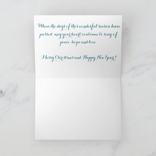 Elegant blauw en goud wintervogel ontwerp kaart (Binnen)