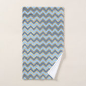 Elegant Blauw en Gouden Chevron Patroon Bad Handdoek (Handdoek)