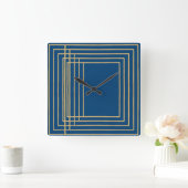 Elegant blauw en gouden lijsten wandklok (Huis)