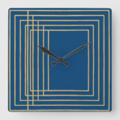 Elegant blauw en gouden lijsten wandklok (Voorkant)