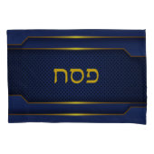 Elegant Blauw en Gouden Pascha Kussensloop (Voorkant)