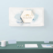 Elegant blauw en gouden schoonheidssalon promotion spandoek (Beurs)