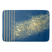 Elegant blauw en gouden strepen Bath Mat (Voorkant)