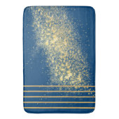 Elegant blauw en gouden strepen Bath Mat (Voorkant Verticaal)