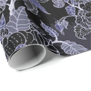 Elegant blauw en grijs, donkerbruin omslagpapier cadeaupapier