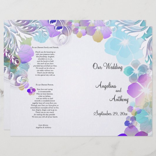 Elegant blauw en multi-kleurenpanelen met cirkels (Voorkant / Achterkant)