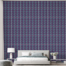 Elegant blauw en paars geometrisch tegelpatroon