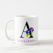 Elegant blauw en Paarse blikvanger Koffiemok (Links)