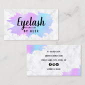Elegant blauw en paarse eyelash-extensies visitekaartje (Voorkant / Achterkant)