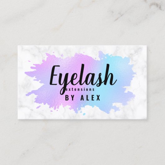 Elegant blauw en paarse eyelash-extensies visitekaartje (Voorkant)