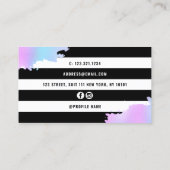 Elegant blauw en paarse schaar visitekaartje (Achterkant)