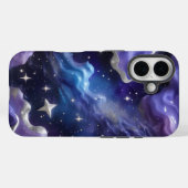 Elegant blauw en Paarse sterrenstelsel met glinste Case-Mate iPhone Case (Achterkant (horizontaal))