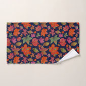 Elegant blauw en rood Herfst herfstbladpatroon Bad Handdoek (Handdoek)