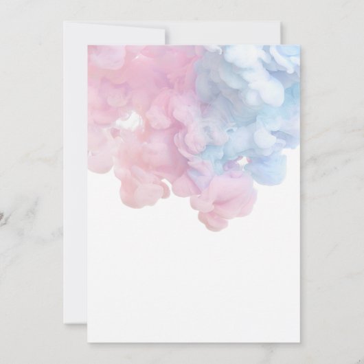 Elegant blauw en roze Baby Kaart (Achterkant)