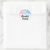 Elegant blauw en roze confetti baby Geslacht onthu Ronde Sticker (Tas)