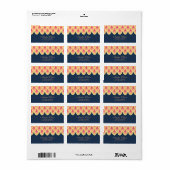 Elegant blauw en roze geometrisch adreslabel etiket (Full Sheet)