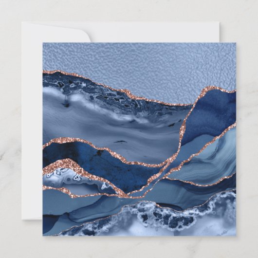 Elegant Blauw en Roze Quinceañera, Bloemen Kaart (Achterkant)