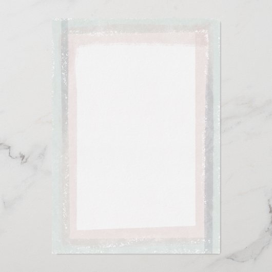 Elegant Blauw en Roze Waterverf fluistert Folie Uitnodiging (Achterkant)