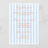 Elegant blauw en sinaasappel Menu (Achterkant)