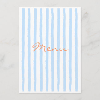Elegant blauw en sinaasappel Menu