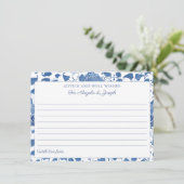 Elegant blauw en wit advies en wenst Kaart (Staand voorkant)