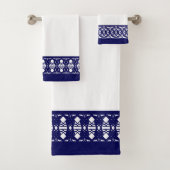 Elegant blauw en wit bad handdoek (Insitu)